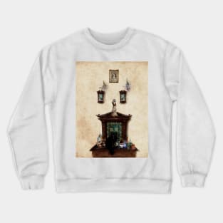 Dark Academia Momento Mori Witch Alter Gothic Watercolor Black Cat Familiar Crewneck Sweatshirt